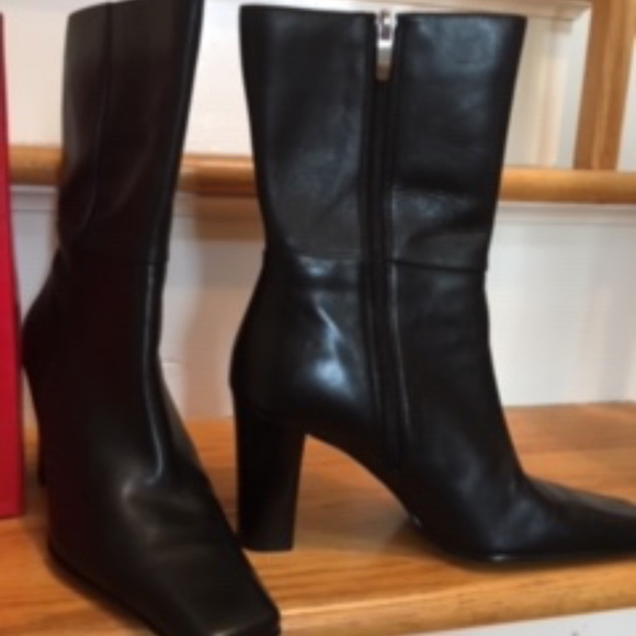Anne Klein Shoes - Black leather womens boots